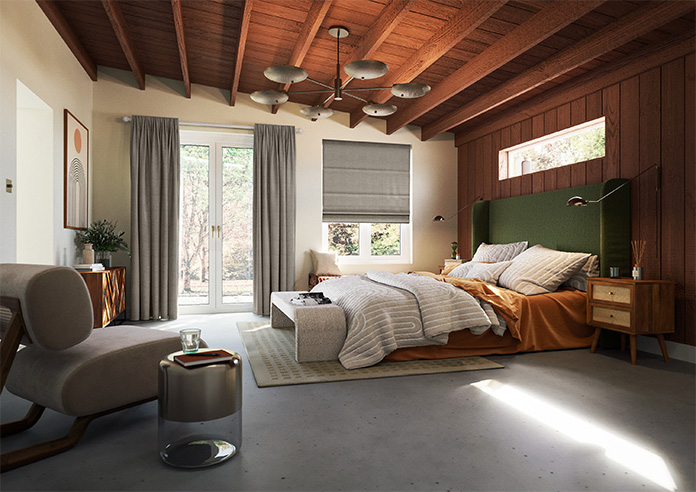 Roslin (Blackout), French Stone - Twist&Fit Roman Blind - Image 6